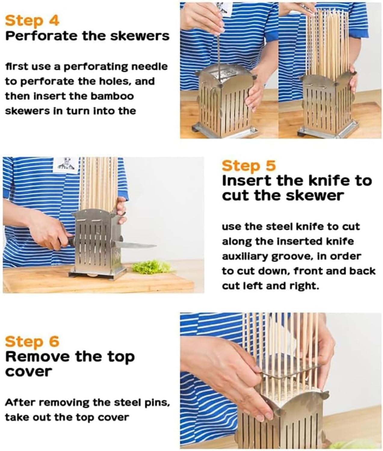 Caja para hacer kebab de acero inoxidable, máquina de brocheta para barbacoa para uso doméstico y comercial