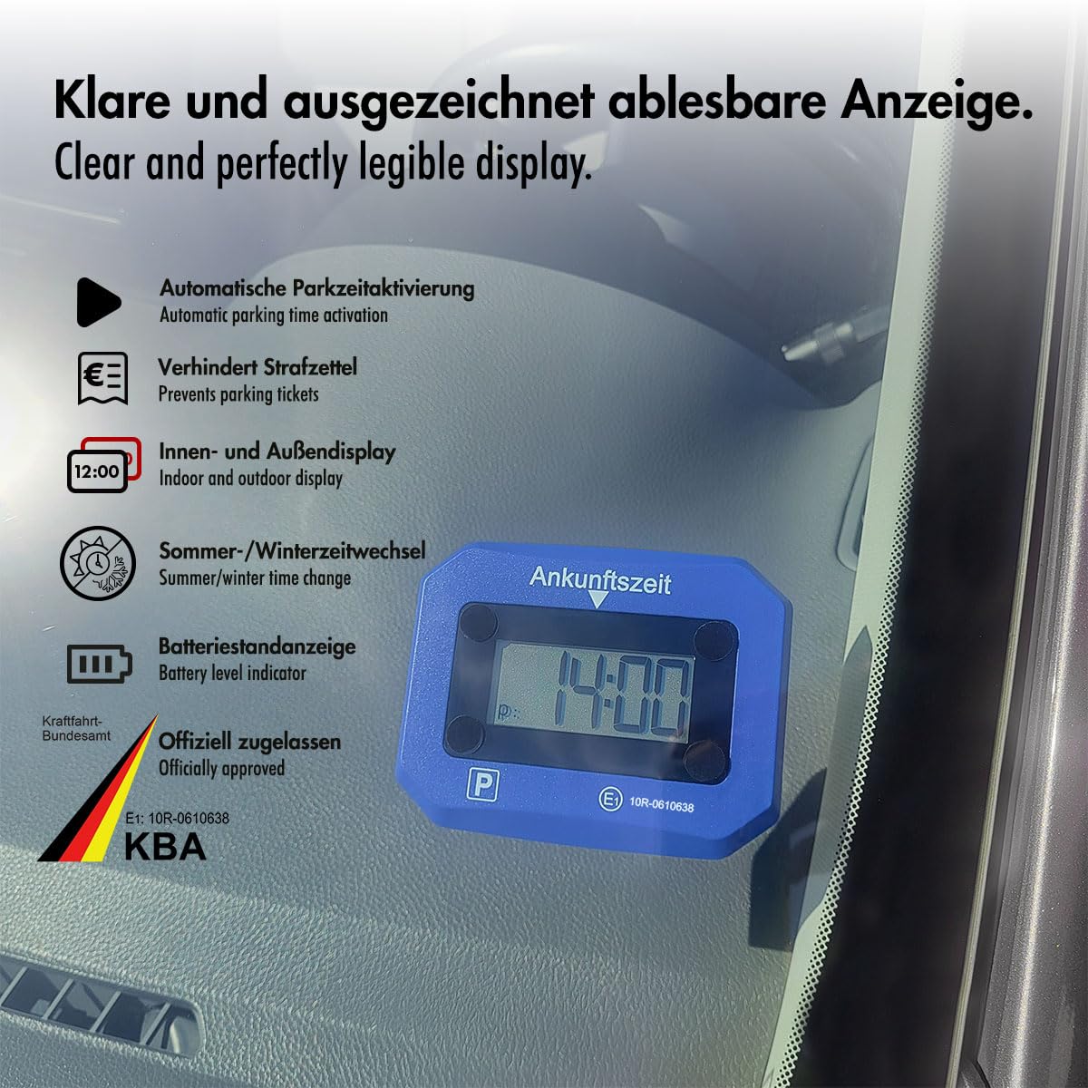 LogiLink, cronometro Digitale, Testato da KBA, con attivazione Automatica, visualizzazione 24 Ore, Data e Ora, Luce SOS