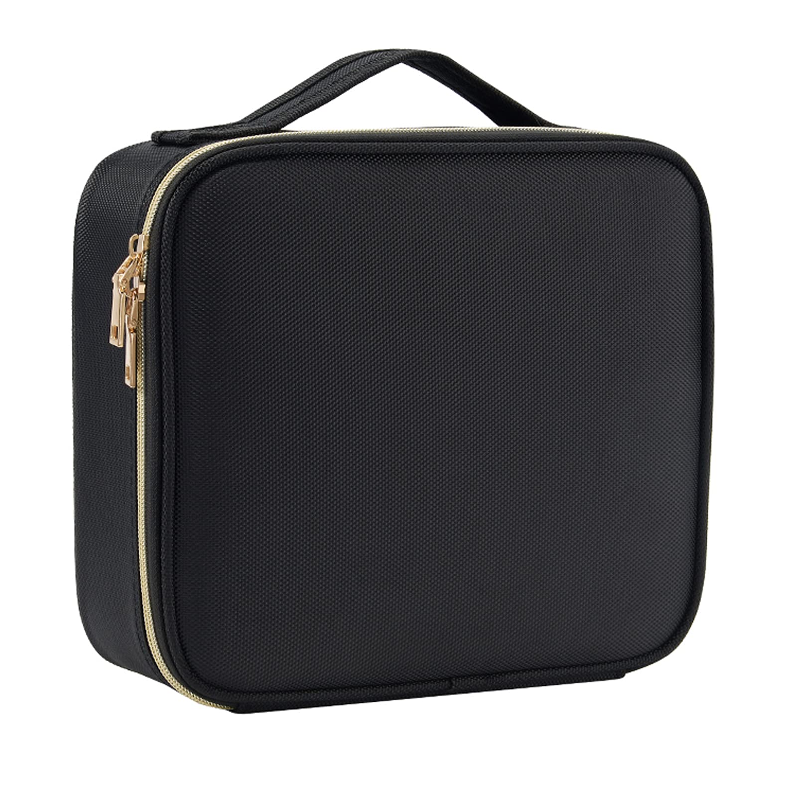 Joligrace Bolsa de Maquillaje Neceser Maquillaje Tela Oxford Cosméticos Bolso de Viaje Maletín Manicura Joyero y Uñas Organizador Grande Maletín Maquillaje Vacio Profesional, Negro