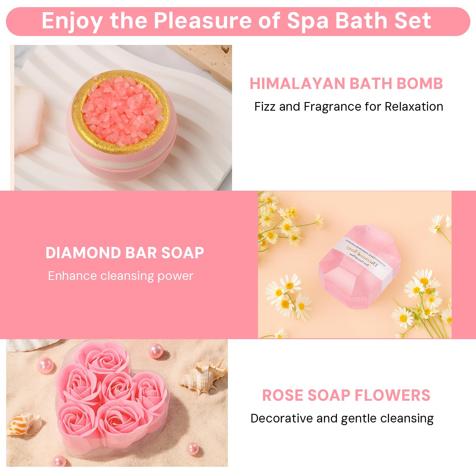 Self Care Gifts for women,Birthday Pamper Gifts Get Well Soon Set W/Luxury Blanket for Women Care Package,Mothers Day Spa Gift Basket for Mom Her Wife Friend Bestie (Pink)