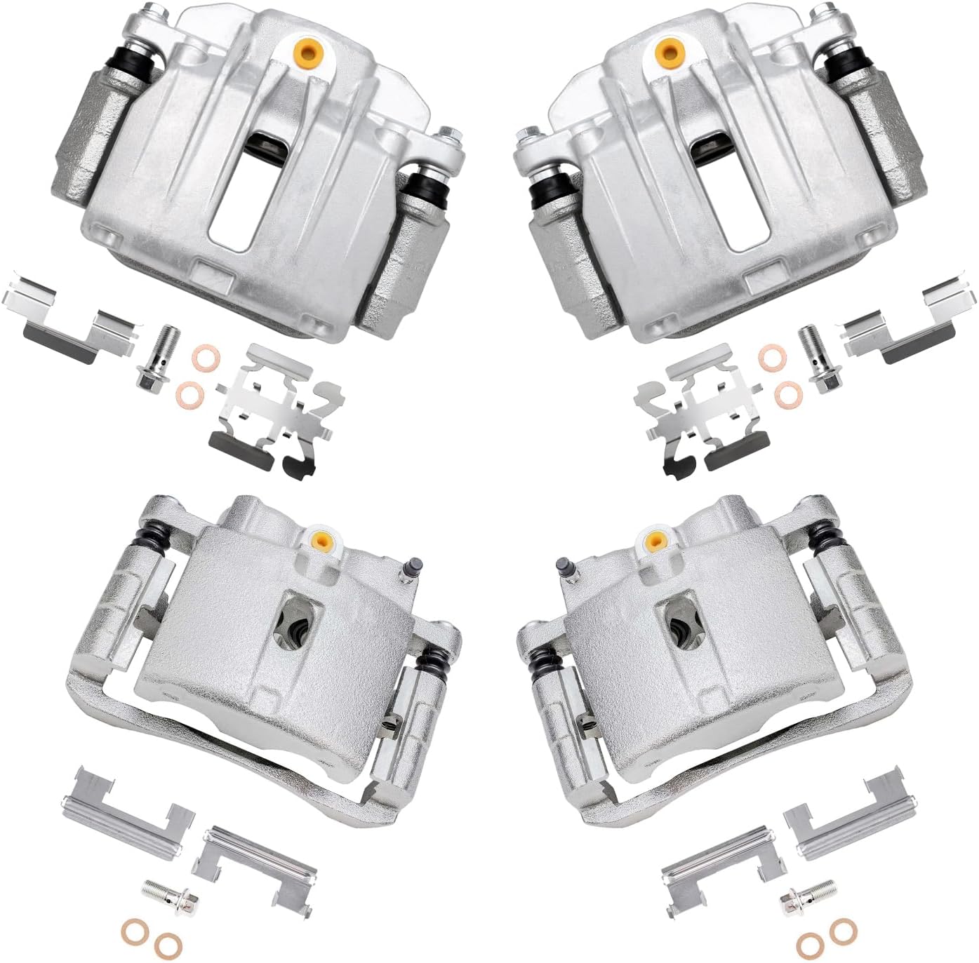 Detroit Axle - 4pc Brake Calipers for Chevy GMC Sierra Silverado Suburban 1500 Yukon Safari Tahoe Astro Disc Brake Calipers w/Brackets Front and Rear Replacement