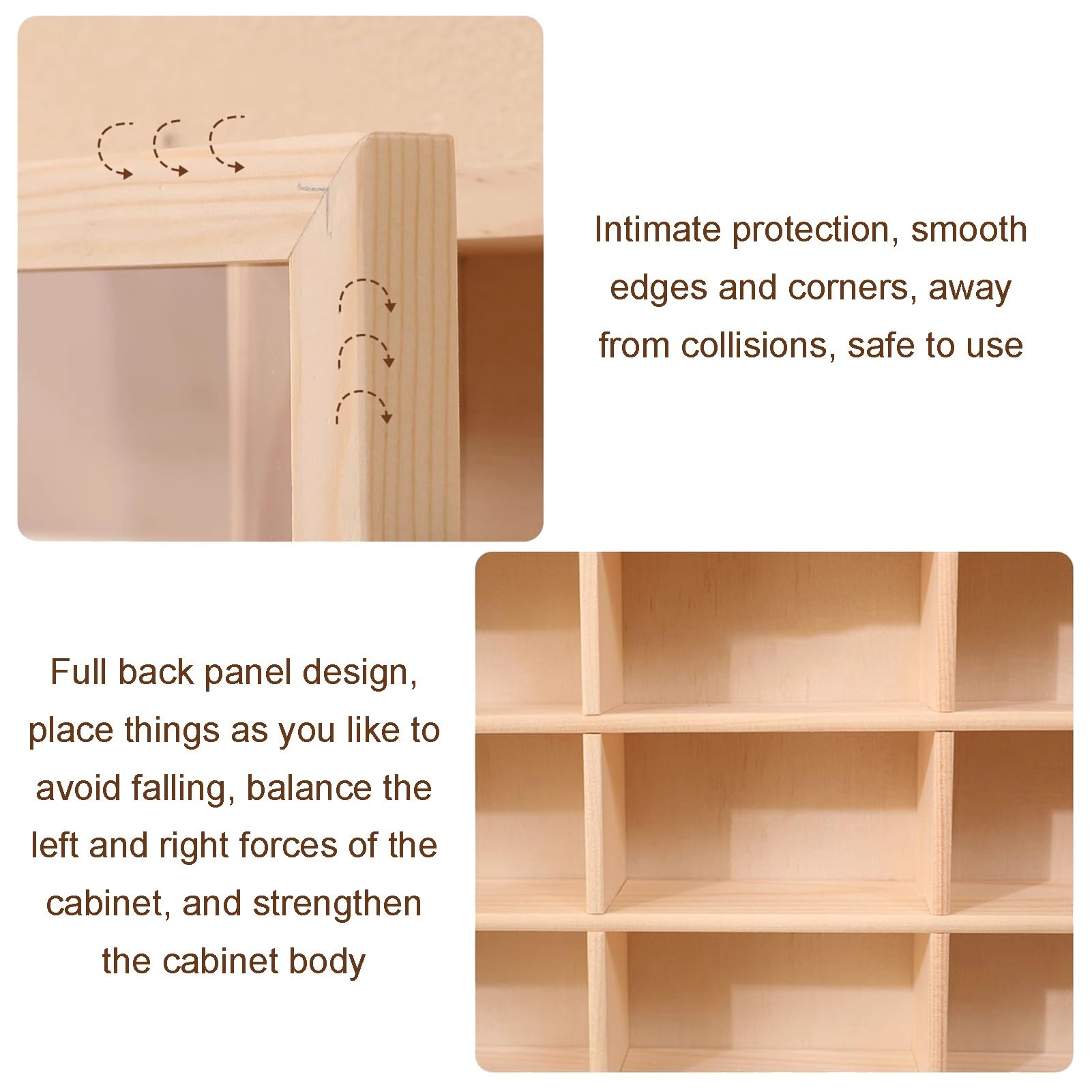 Vetrina in legno a 8 strati per oggetti da collezione, mensola da parete per giocattoli, figure curiose, casa, soggiorno, camera da letto, ufficio, sala giochi, 50 x 10 x 104 cm