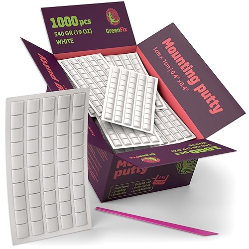 Bulk Set Mounting Putty 19oz - 1000PCs White Sticky Tack - Poster Putty for Walls Non Marking - Tacky Putty for Wall Hanging - Reusable Removable Wall Adhesive for Picture Hanging Crafts - 1000