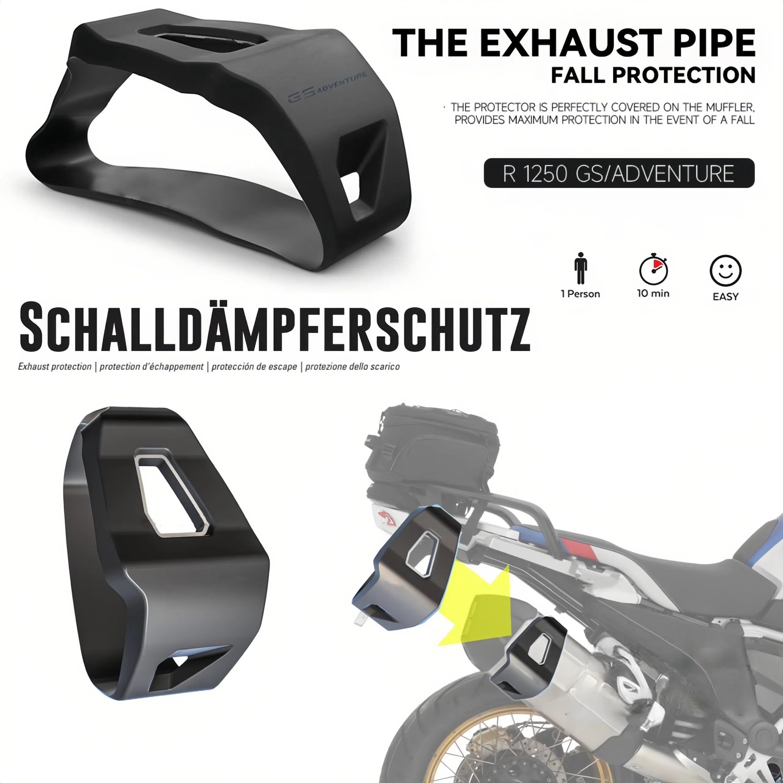 R1250GS R1200GS ADV Hinten Auspuff Schutz Schild Anti-Schäden für BMW R 1200 GS LC Abenteuer