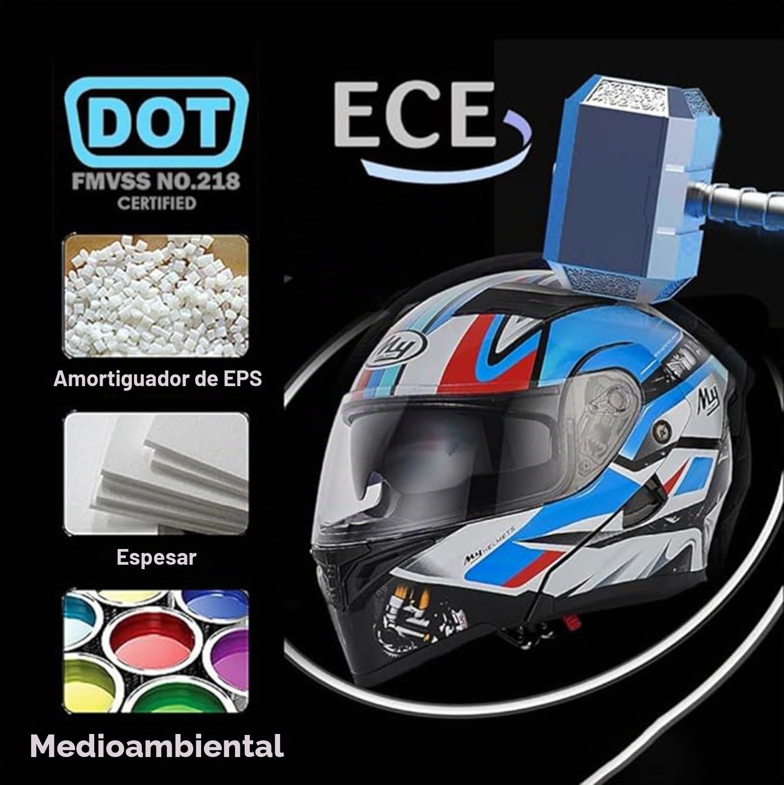 Casco abatible con Bluetooth, casco integral con Bluetooth, casco de moto con doble visera, certificado DOT para adultos, mujeres y hombres, casco de alta calidad. C,L=59-60CM