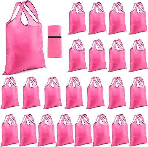 24 bolsas de compras reutilizables duraderas plegables grandes para cocina, a granel con asa, bolsa de almacenamiento lavable resistente