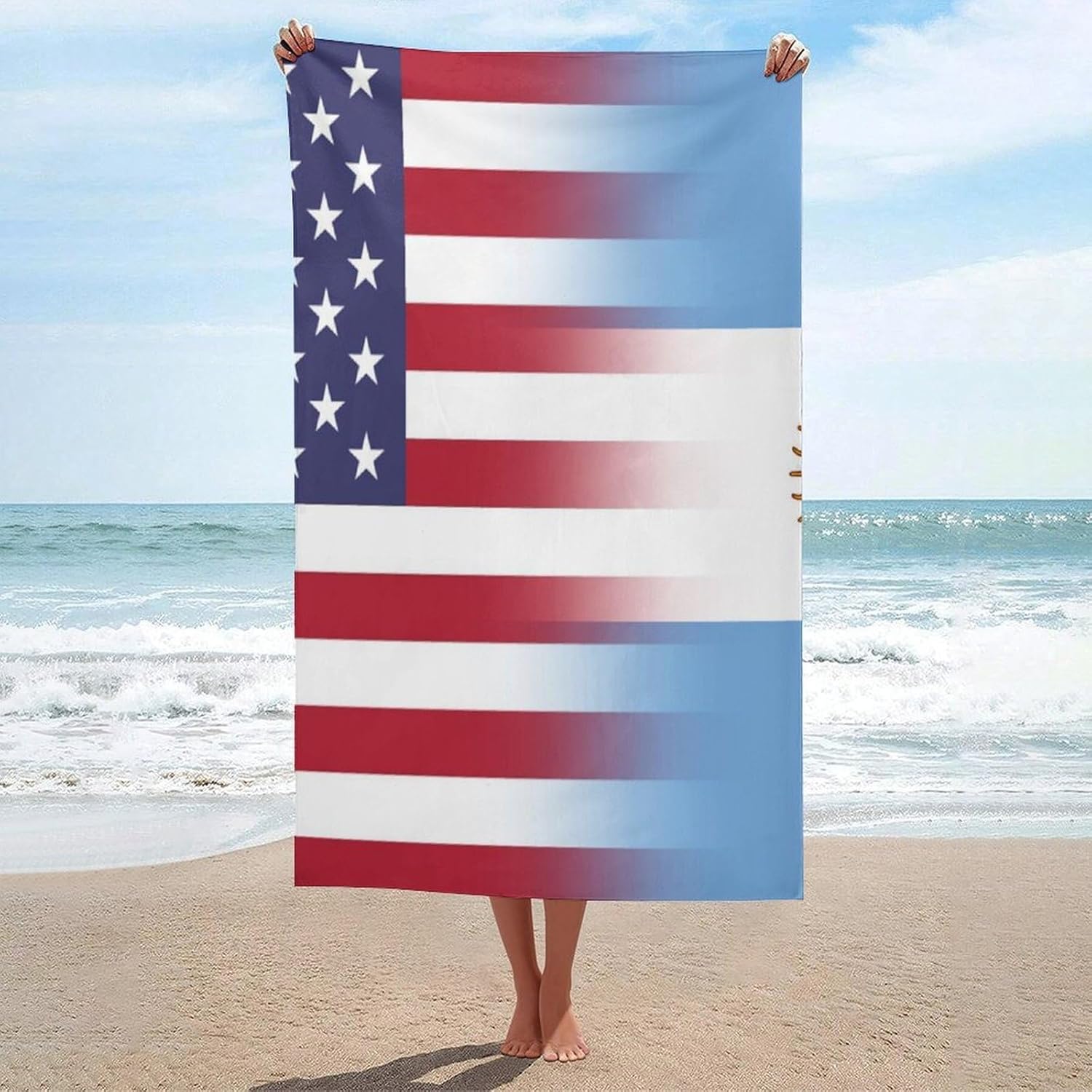 U.S.A Argentina Flag Bath Towels Quick Dry Pool Bathroom Beach Towel Yoga Towel for Hotel Guest Spa Gym 130x80cm