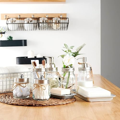 Miniatura 21 de SheeChung Bandeja de tocador acrílica, paquete de 2, transparente, 9.65 x 4.5 x 0.79 pulgadas, bandeja Catchall, dispensador de bandeja