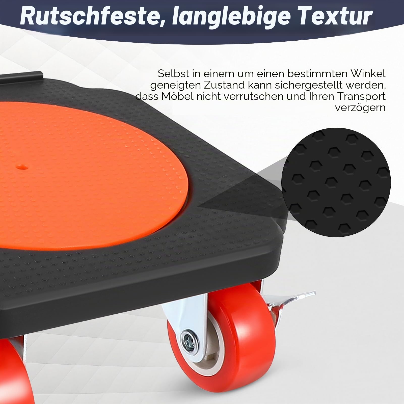 Möbel Transportrollen Set, Schwerlast Möbelheber mit 4 Stück Möbelrollen, Verlängerungsstange und 1 Paar Arbeitshandschuhe, 325 kg Tragfähigkeit, 360° drehbarer Möbeltransport Umzugshelfer