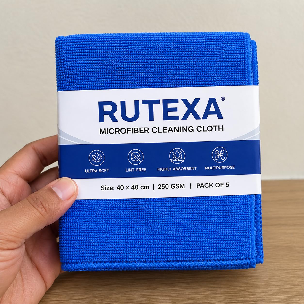 RUTEXA Microfiber Cleaning Cloth 250 GSM, 40x40 cm, Pack of 5 | Ultra Soft & Lint Free, Scratch Free, Highly Absorbent, Car, Bike & Kitchen Use, Multipurpose-image-48