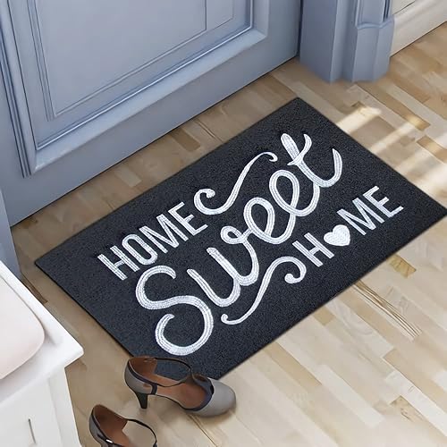 Miniatura 2 de Alfombra de bienvenida para puerta para interiores y exteriores, con parte trasera de goma antideslizante, Home Sweet Home, absorbe el barro, fácil