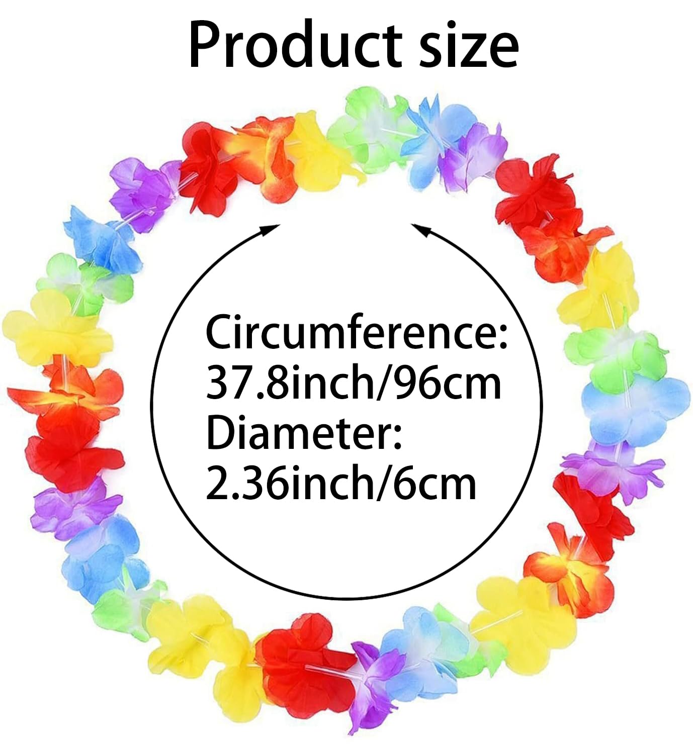 12 Pcs Hawaiian Garlands, Hawaiian Lei Flower, Flower Garland Necklace, Beach Garland Theme Party Supplies - Image 2