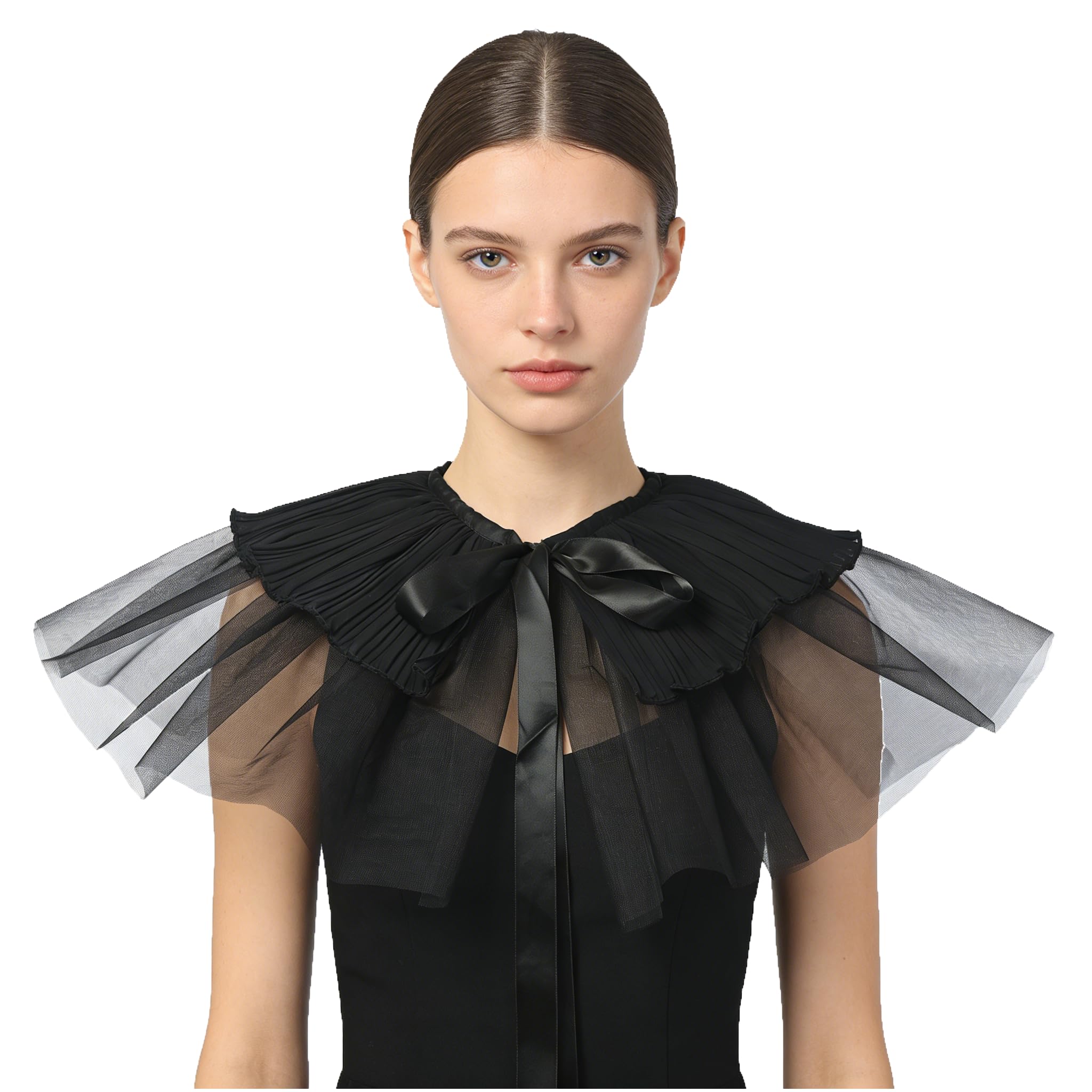 GRACEART Ruffled Detachable Collar Elizabethan Victorian Neck Ruff