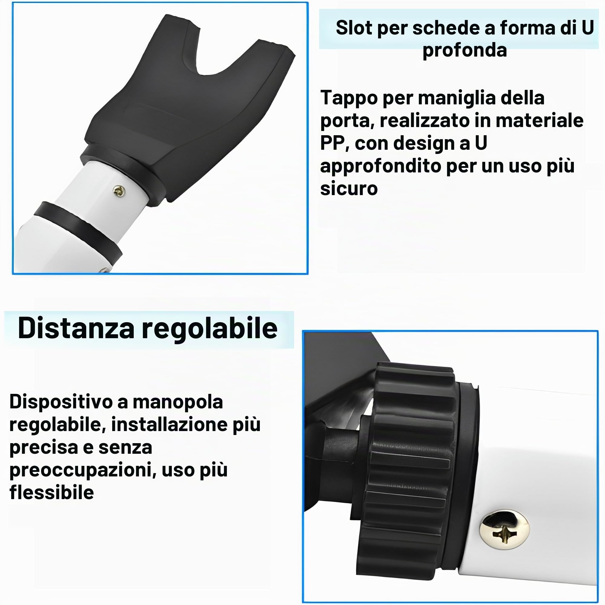 Palo Della Porta Superiore Resistente, Blocca Porta, Blocca Porta Antintrusione, Chiavistello, Regolazione Telescopica, Antiscivolo e Anti-Collisione, Adatta a Varie Porte In Hotel,Uffici e Case