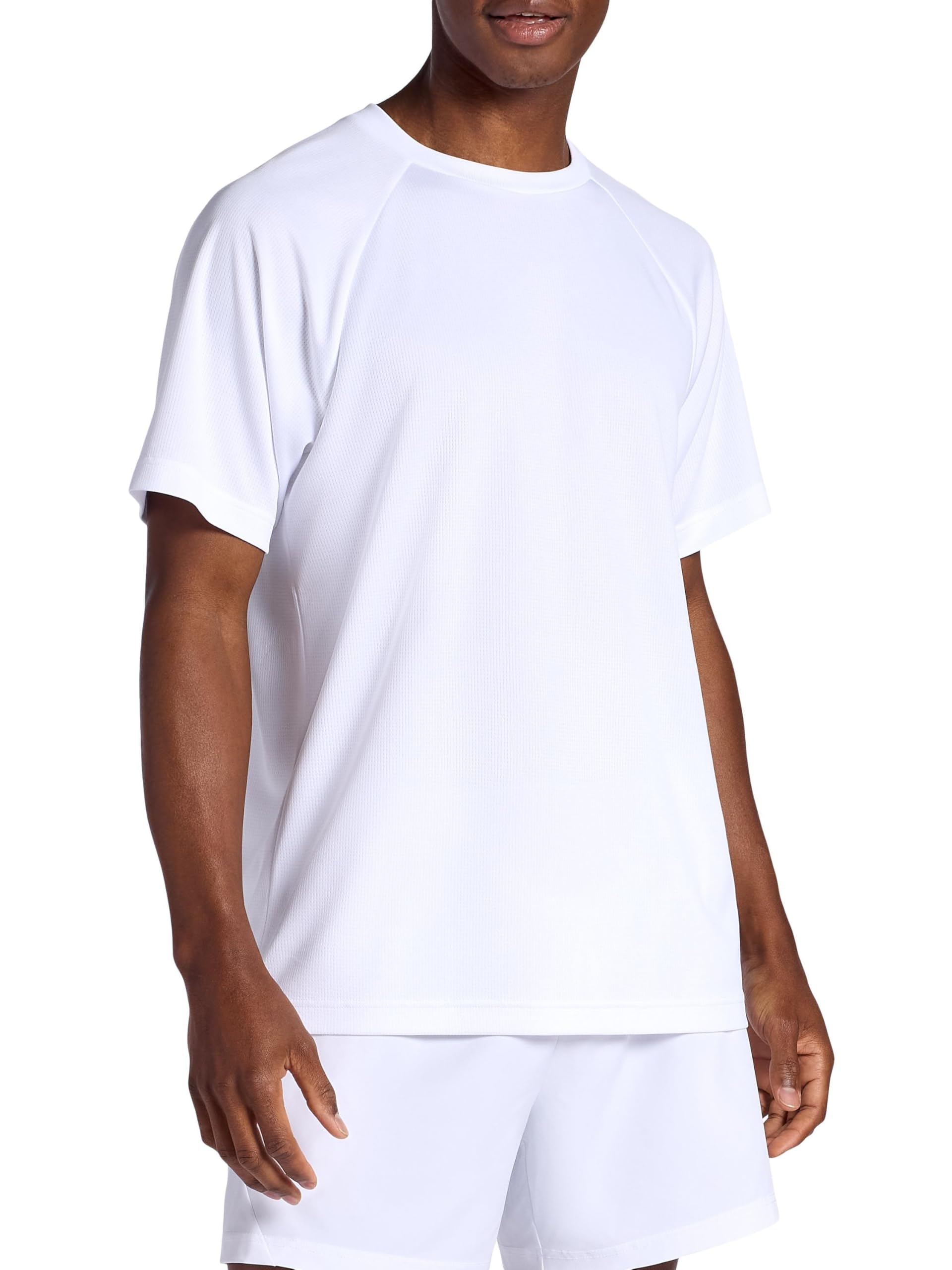 Men's Flex Raglan Crewneck T-Shirt, Standard Fit, Lightweight and Breathable Grid Mesh