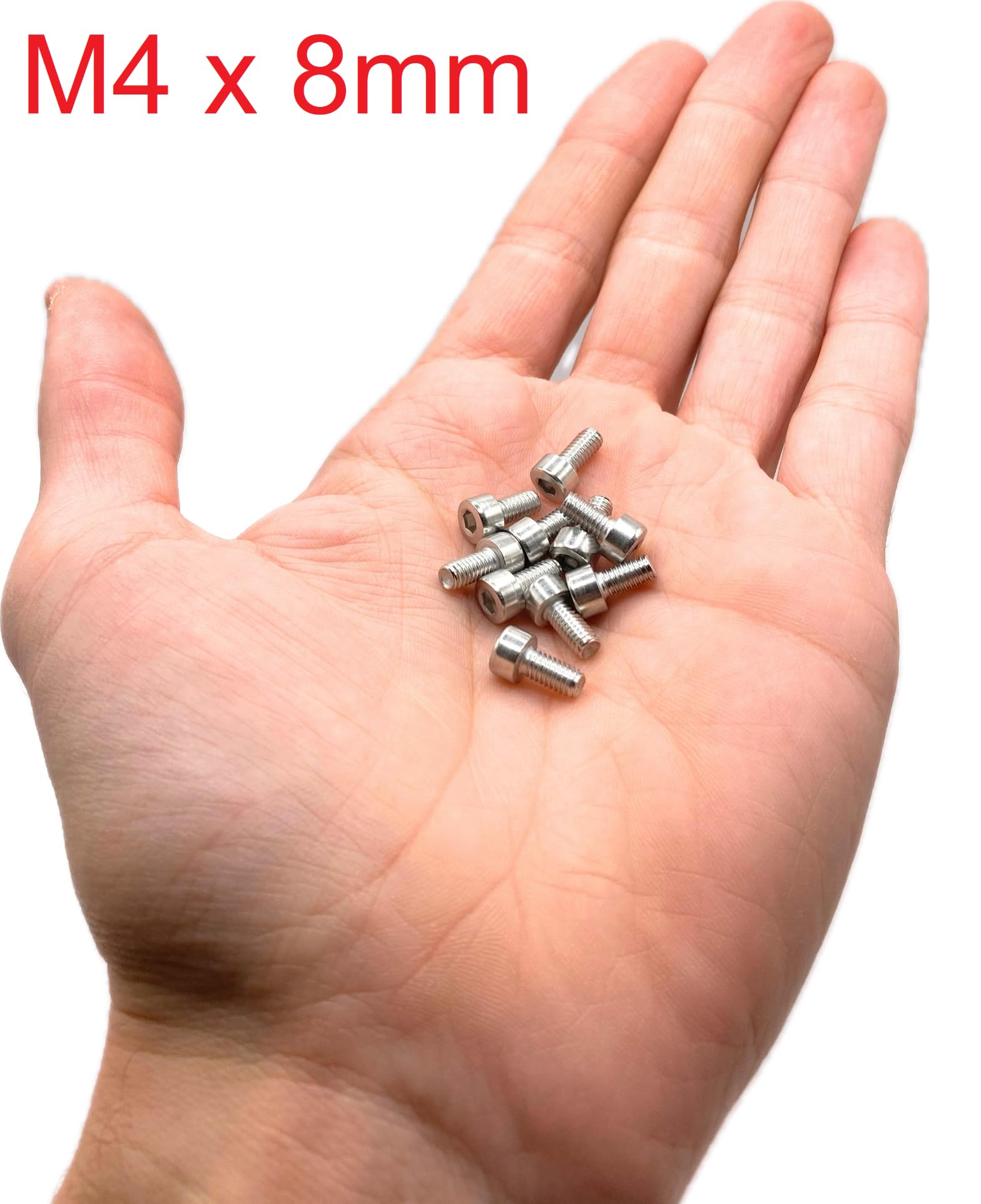 Screws Stainless Steel M4 x 8 mm Cylinder Head BTR Diameter 4 x 8 mm CHC Hexagon Socket (Allen Key) Stainless Steel A2-70 (V2A/304) ISO 4762 / DIN 912: Pack of 20 ProRaje - Image 2