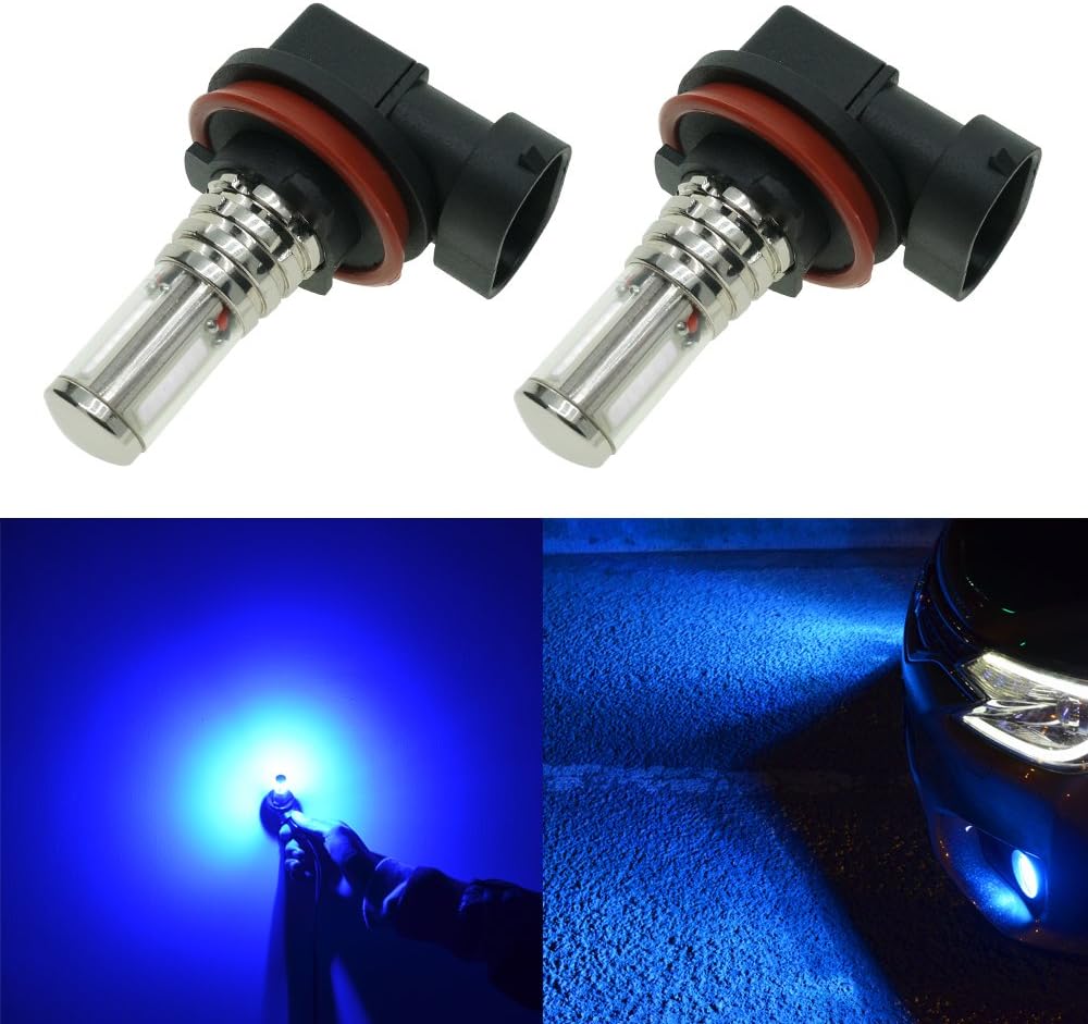 Calais Extremely Bright H8 36W LED High Power Blue 3 COB LED DRL Fog Light Bulbs Plug-n-Play(pack of 2)