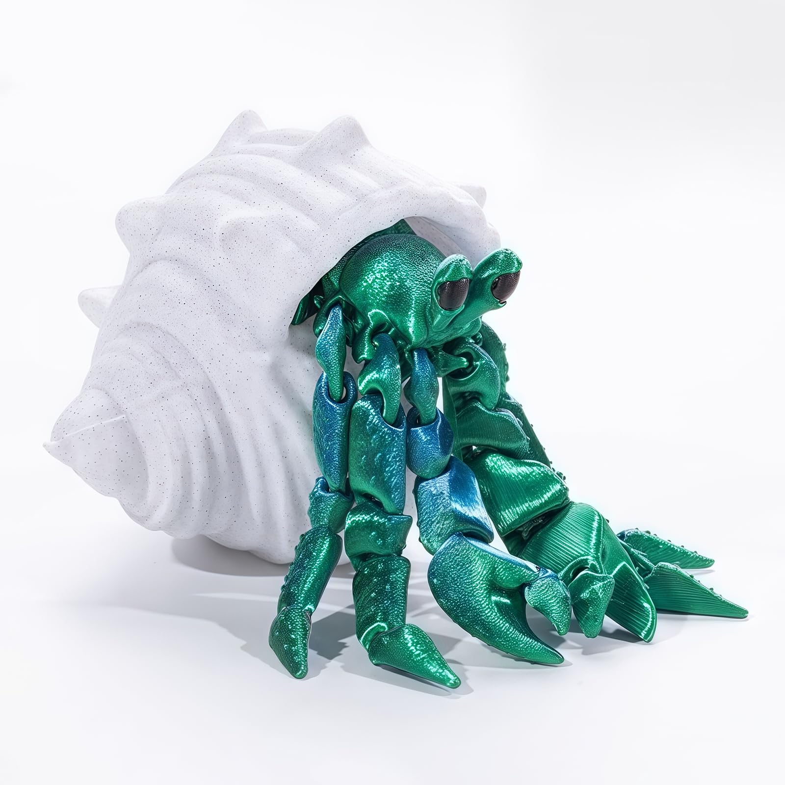 Mrltau 3D Printed Animals Hermit Crab Fidget, Full Articulated Flexible Crystal