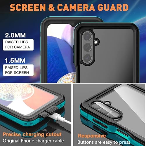 Miniatura 8 de AICase Funda impermeable para Samsung Galaxy A14 5G, transparente, a prueba de agua, a prueba de golpes, a prueba de polvo, a prueba de nieve,