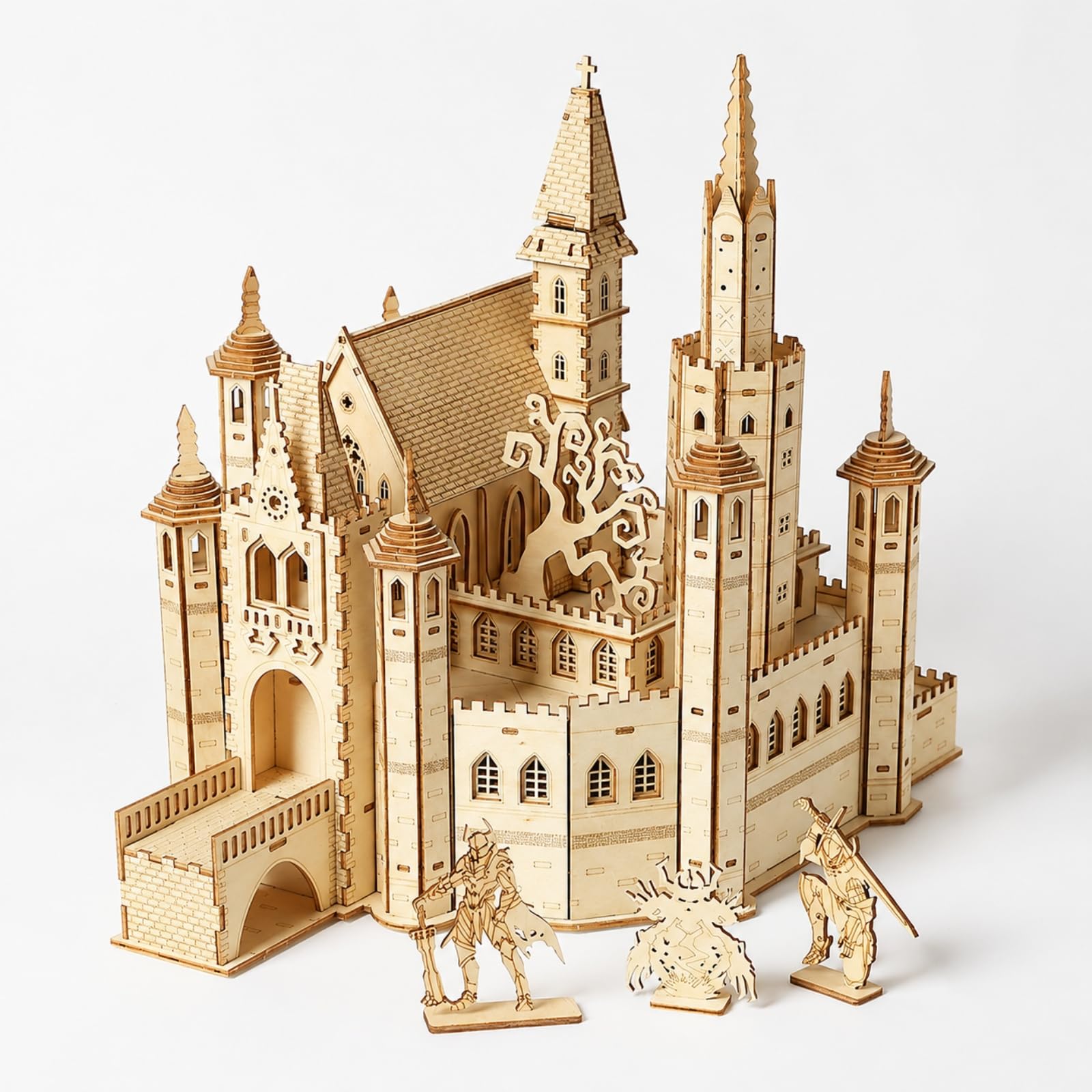 Modello di Fantasy 3D in Legno Regalo Creativo Puzzle di Fantasy con Figure Atmosfera Magica per Studio