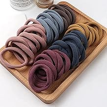 Dark Colors Ponytail Holders Hair Ties Rubber Bands for School Girls, Women Cotton Soft for Thick Elastic Scrunchie Non-slip Stretchable Head Elastic (Pack Of 30)