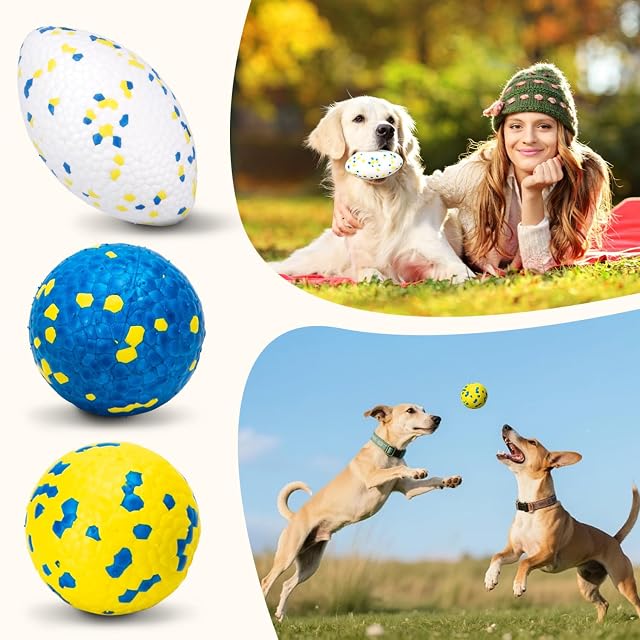 Foto 8 de 8 de Nobleza Pelota Perro, Pack de 3 Pelota Juguete Interactiva para Perros, Pelota de Goma Duradera y elástica