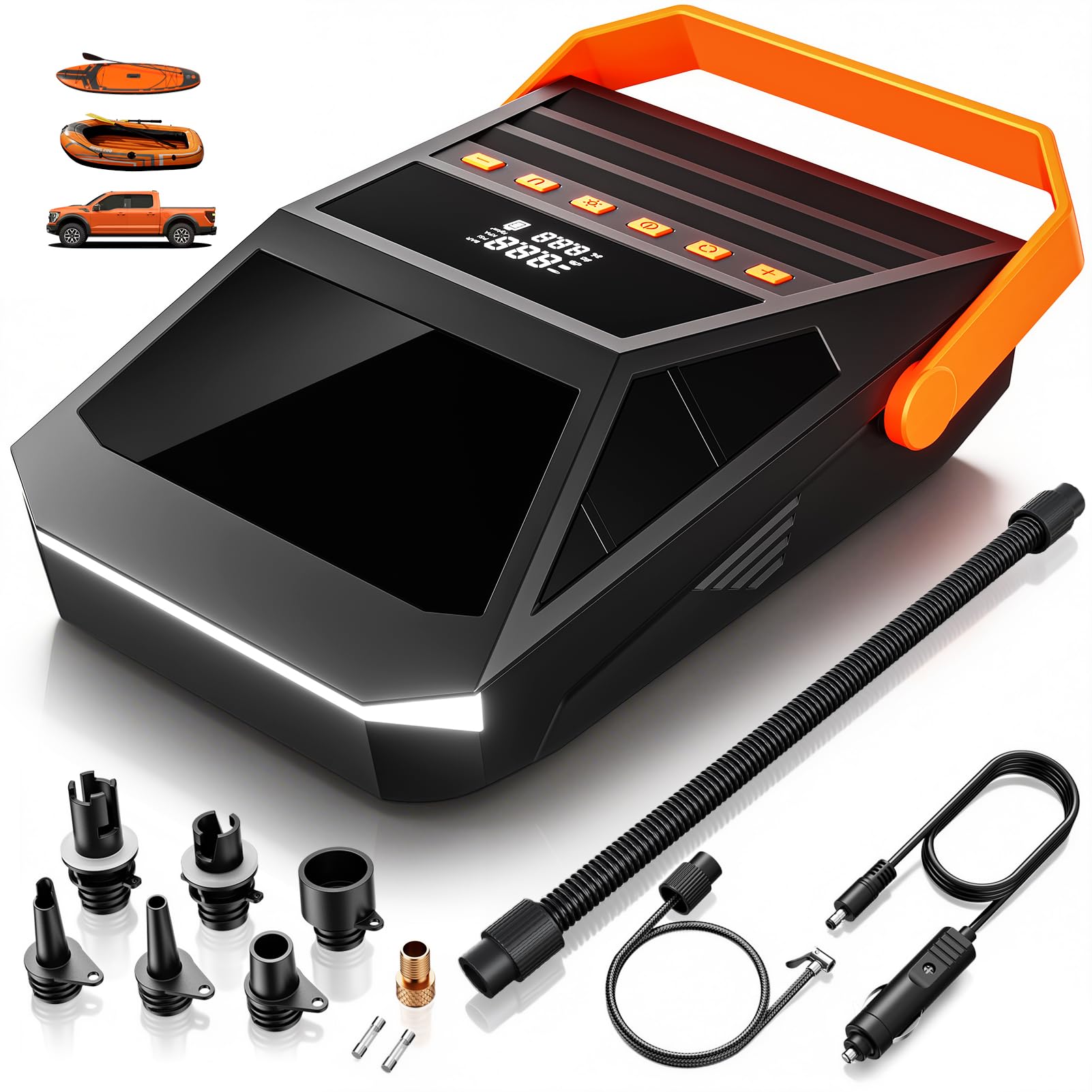 Photo 1 of 50PSI Paddle Board Electric Pump - Portable High Pressure SUP Pump with Inflation & Deflation, Auto-Off, and 12V DC Car Connector, Suitable for SUP/Kayak/Boats/Car/Bicycle