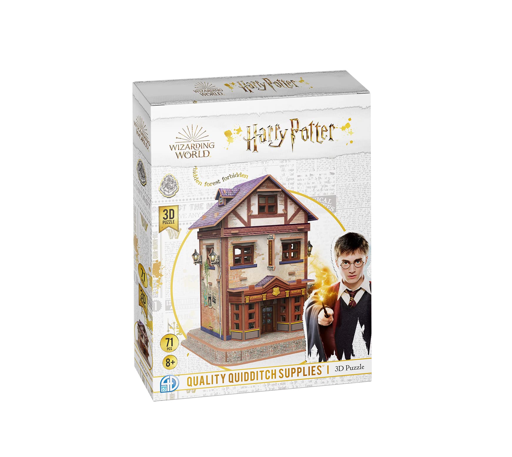 Asmodee - HARRY POTTER - Puzzle 3D ze sklepu z akcesoriami do quidditcha - wierne odwzorowanie - Dla dzieci od 8 lat - 1 gracz - 120 minut czasu - wciągająca kreatywna rozrywka - wersja francuska