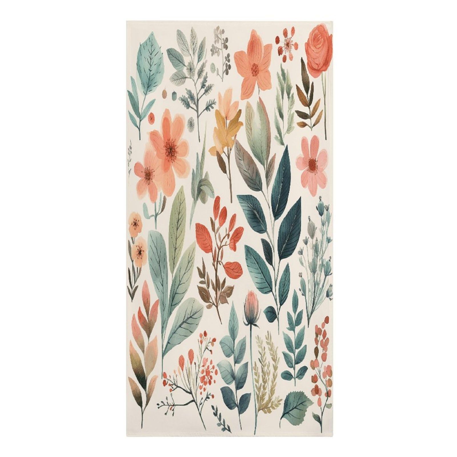 VstaDank Watercolor Flowers Beach Towel Vacation Essentials Sand Free Soft Quick Dry Swim Towels 61"x30" Modern Extra Large Towels Lightweight Microfiber Beach Towel for Swimming Pool