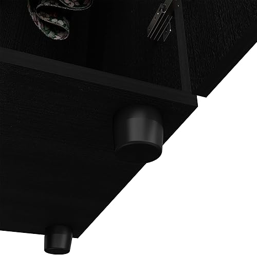 Miniatura 7 de Tuhome Aurora Armario de dormitorio de 70 pulgadas de alto con puertas dobles, barra para colgar, dos estantes interiores y estante inferior para