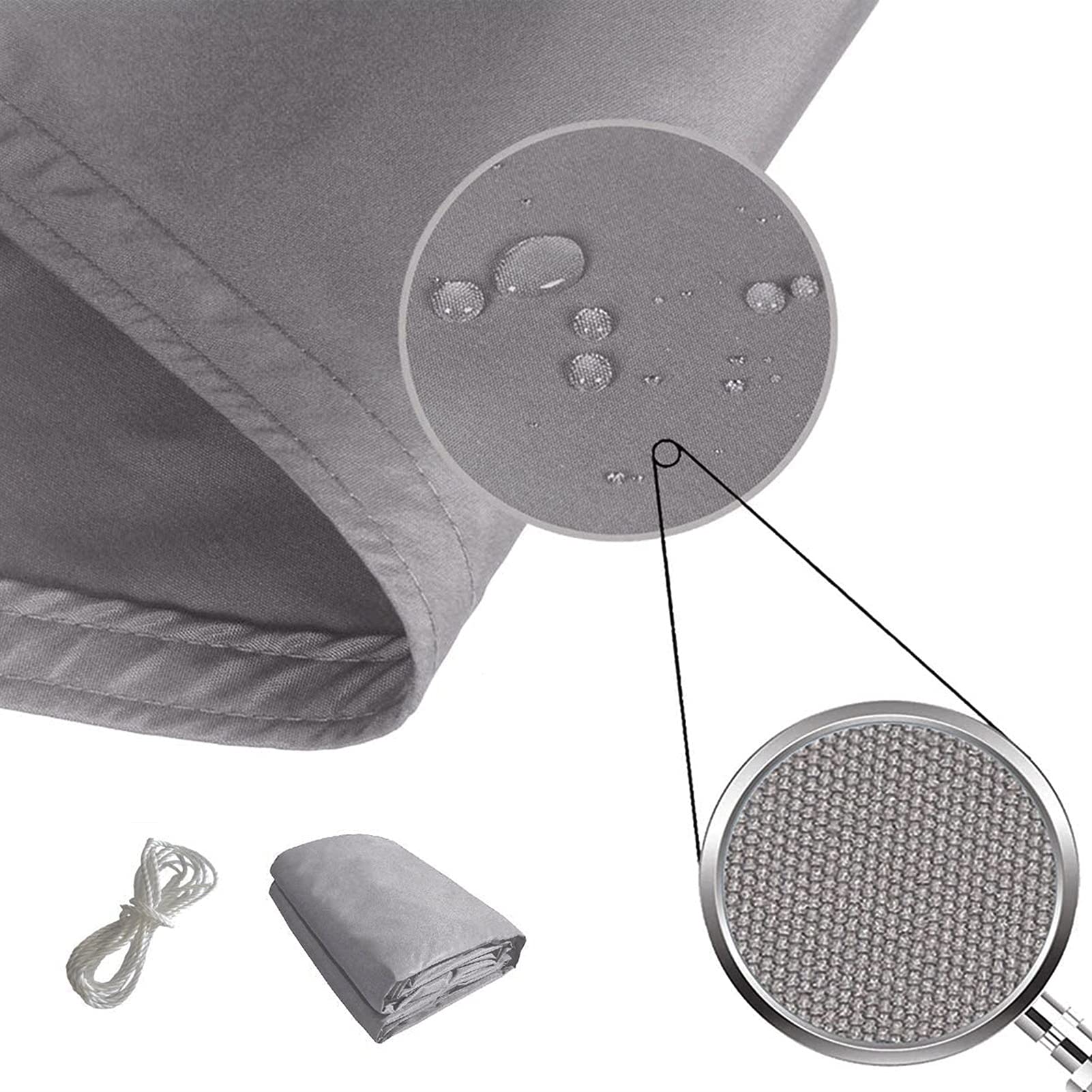 Parasole Rettangolare 3x4m Baldacchino Impermeabile 98% Blocco UV per Giardino Patio Esterno, Grigio Chiaro