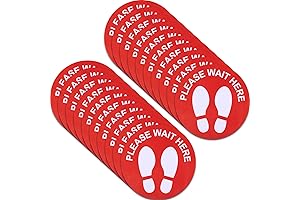 Social Distance Floor Sticker, 20 Removable Stop Feet Apart Stand Safety Sign Marker