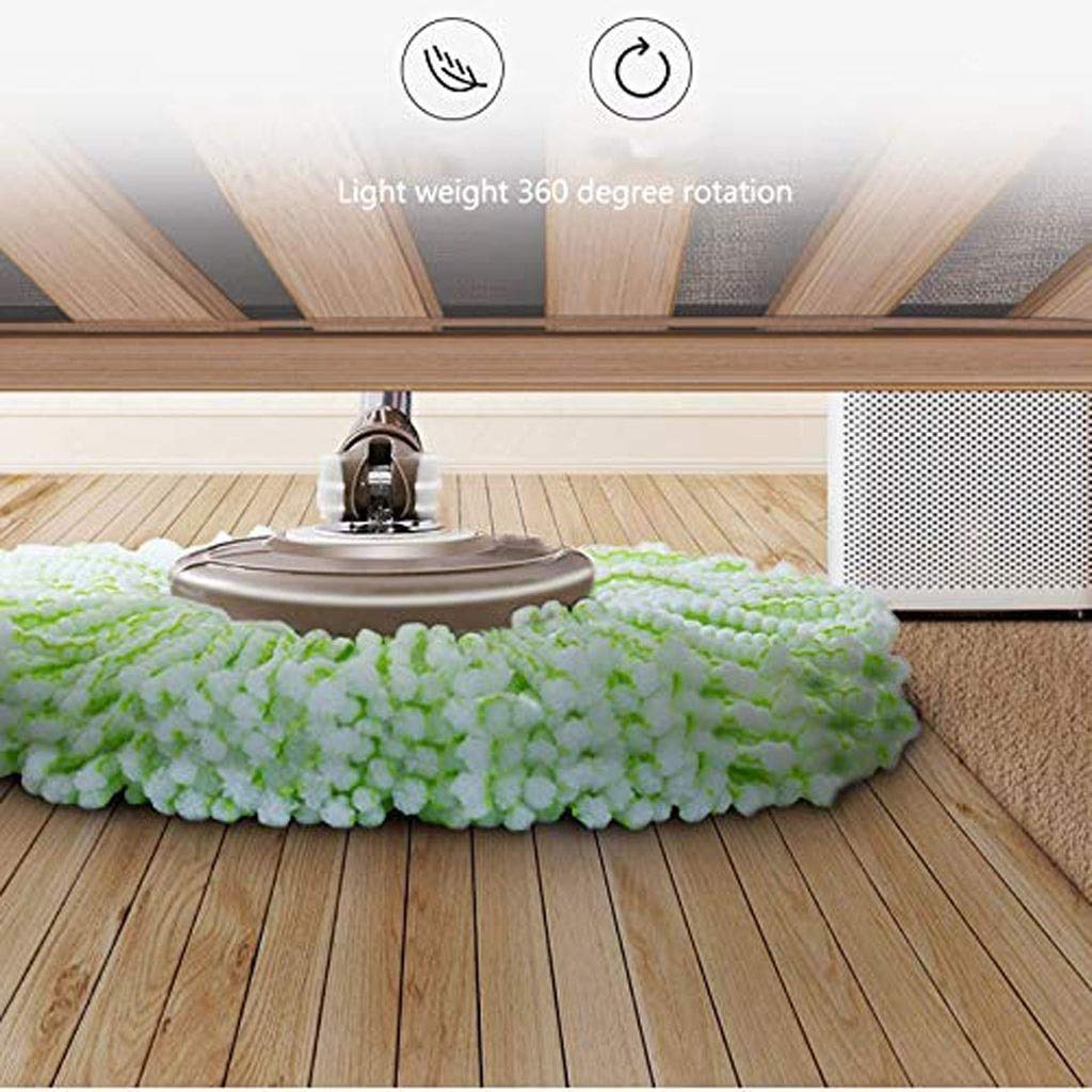Fregona giratoria, fregona giratoria de 360 Grados con Mango extendido, Cesta de Drenaje de Acero Inoxidable, 2 recambios de Cabezal de Microfibra adicionales