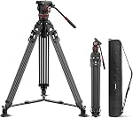 NEEWER 79"/200cm Video Tripod, Heavy Duty Aluminum Alloy Camera Tripod Stand with 360° Fluid Drag Head, QR Plate Compatible with Canon Nikon Sony and Other DSLR Camera Camcorder, Load Up to 17.6lb/8kg