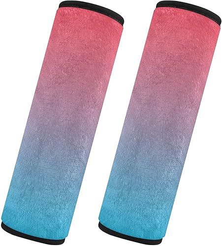 Miniatura 2 de Fundas para cinturón de seguridad de automóvil con degradado rojo y azul, protector de hombro para cinturón de seguridad, lavable, paquete de 2