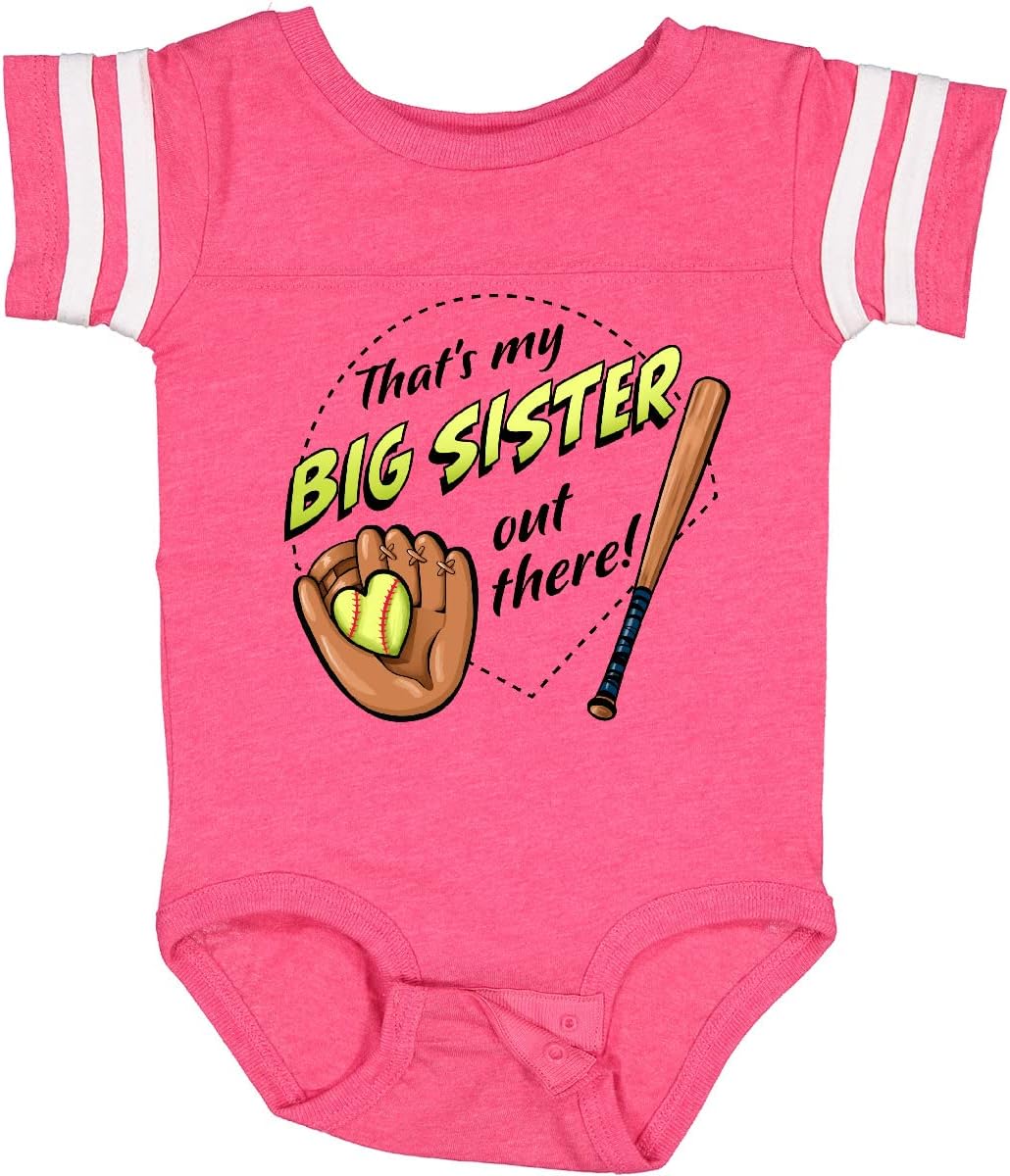 inktastic That's My Big SIster Out There- Softball Baby Bodysuit