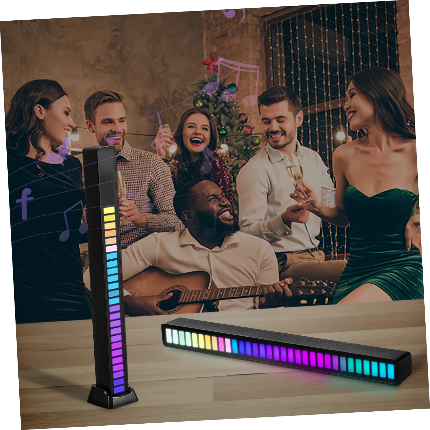 Mipcase Voice-Activated Led Rhythm Light Bars 2 Units for Ambience Music Games