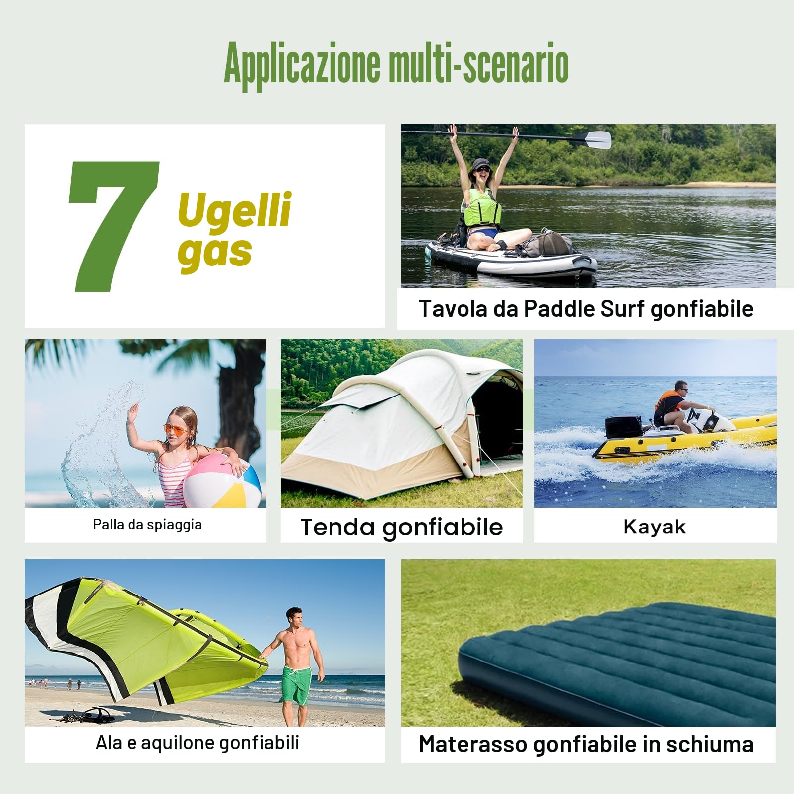 20PSI Pompa Elettrica SUP, Pompa per SUP Ricaricabile Batteria, Gonfiatore SUP Auto-Off Portatile, Compressore Aria Elettrico Pompa per Tavole da Paddle, Kayak, Ali del Vento