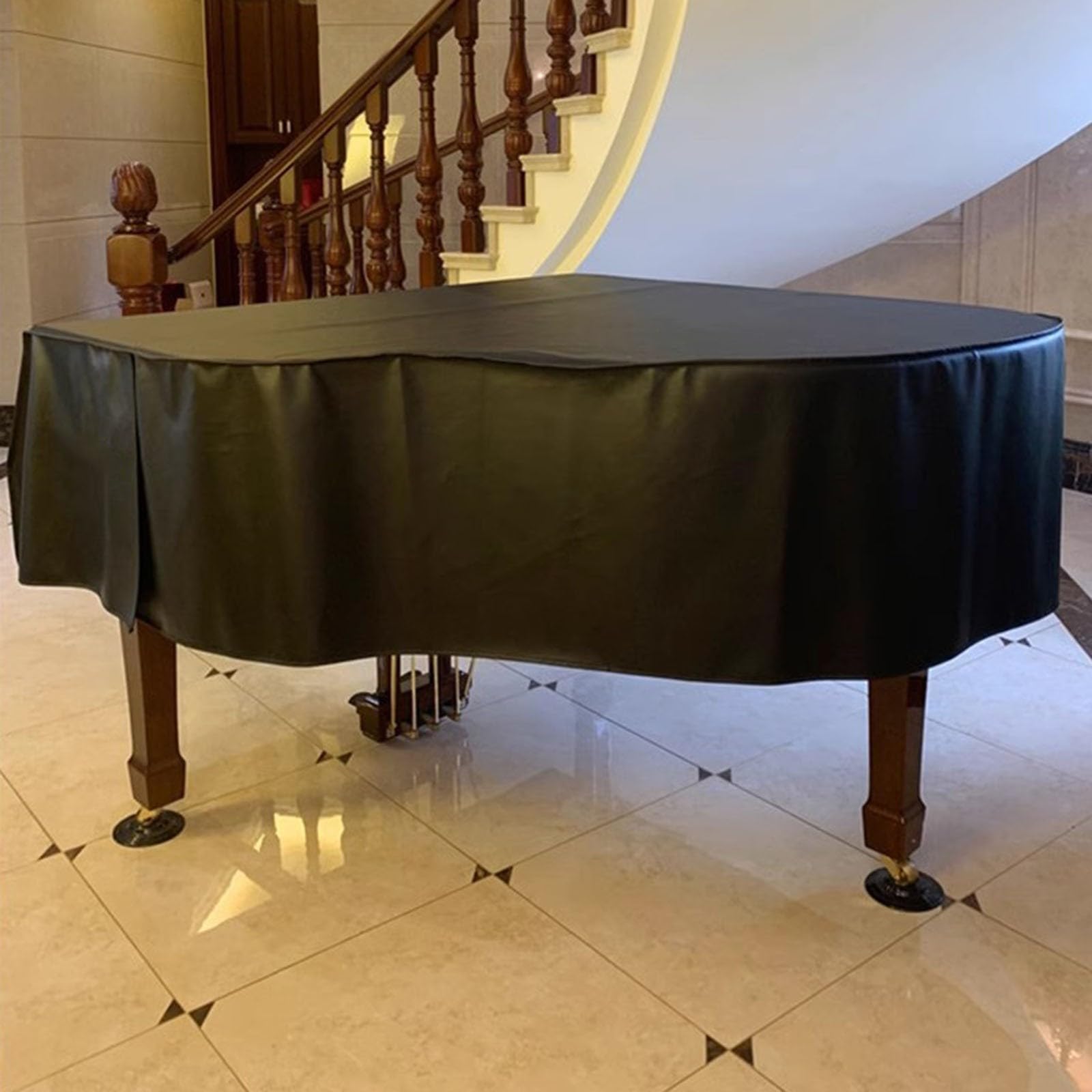 Funda Para Piano De Cola Para Bebés,Funda Impermeable Para Piano De Cola | Impermeable a prueba de polvo protector solar y a prueba de arañazos - Funda protectora negra para piano de cola(180cm)