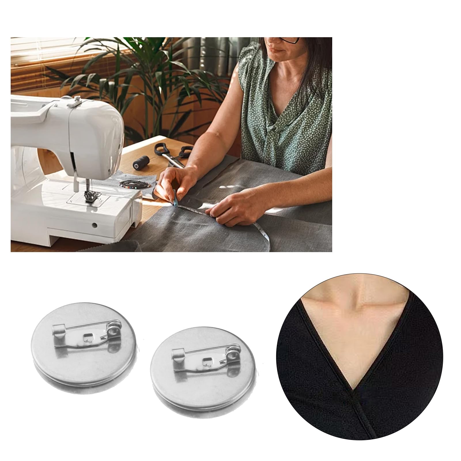 Pack of 50 Brooch Base Trays 25mm Brooch Clasps Pin Base Tray for Jewelry Making Brooches Making Supplies