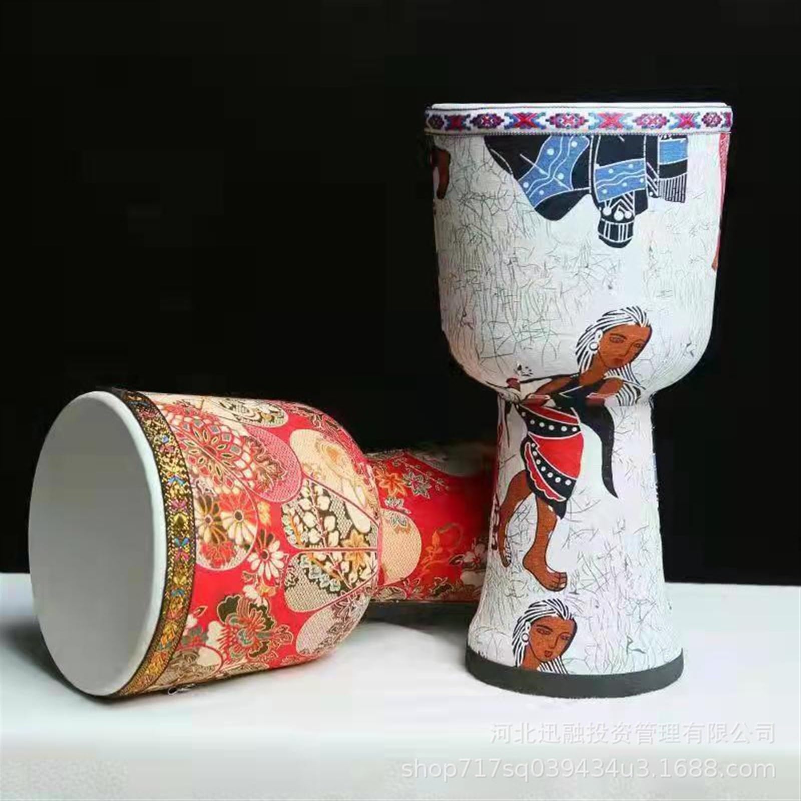 8/9 Pulgadas Yembé para La Escuela Boda Parche de Piel de Cabra Tambor Djembe, Ligero y Portátil Djembe Drum Principiante Tambor Africano(9in A)