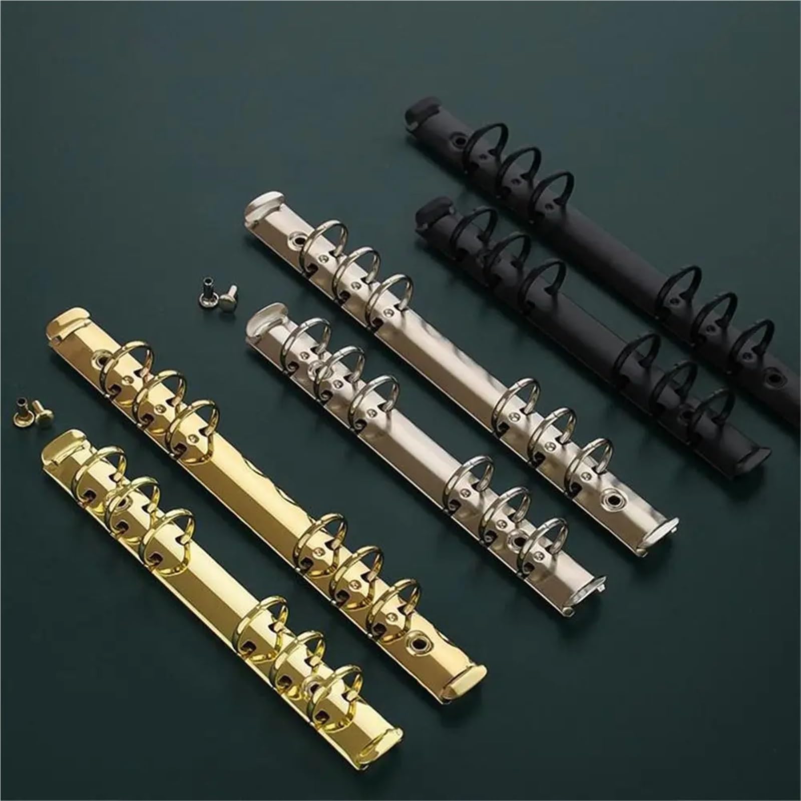 Raccoglitore ad anelli A5 Meccanismo raccoglitore 5 pezzi Clip in metallo fai-da-te for fogli sciolti con 6 fori(Silver-a6)