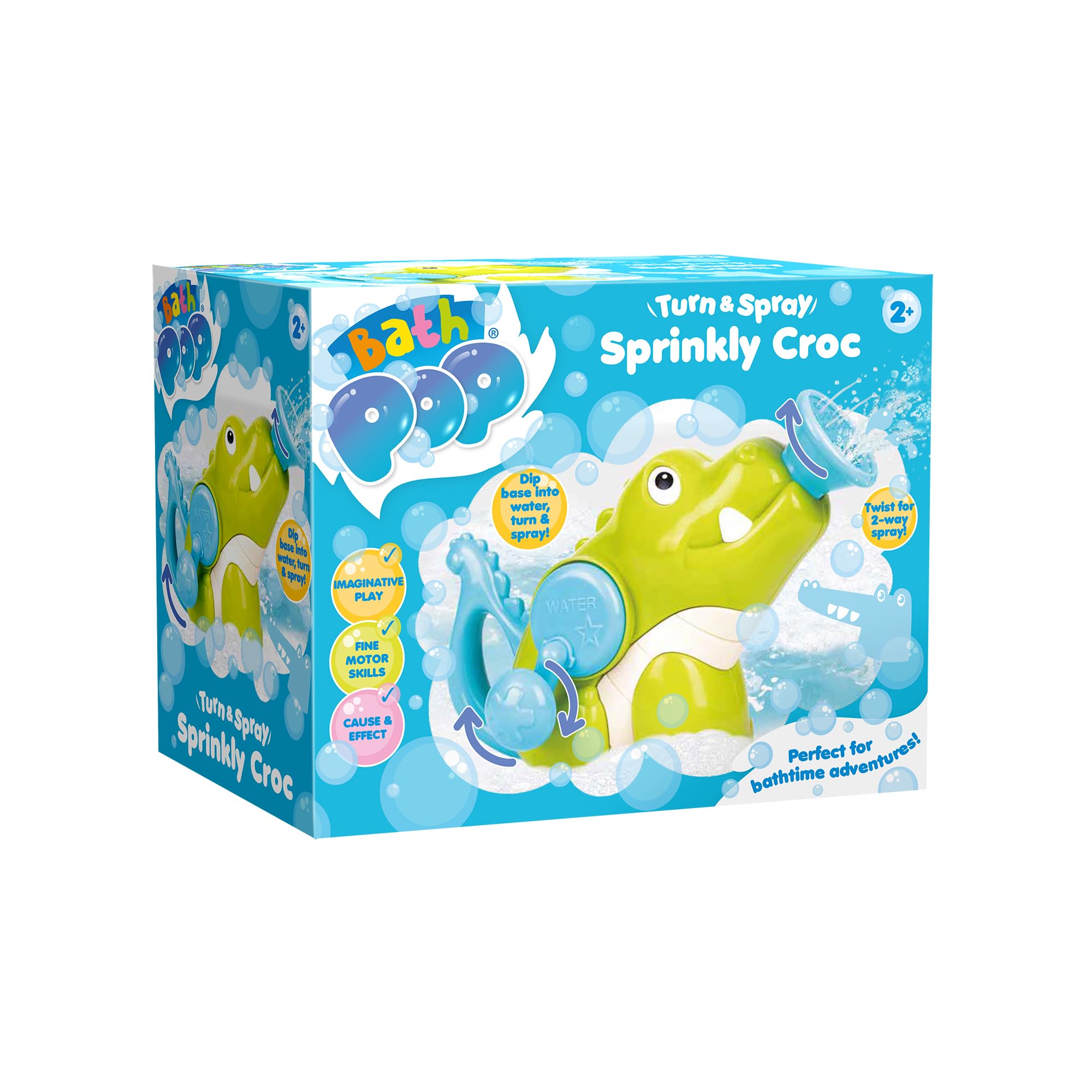 Bath Pop Wind Up Sprinkly Croc - Kids Floating Water Toy Cup