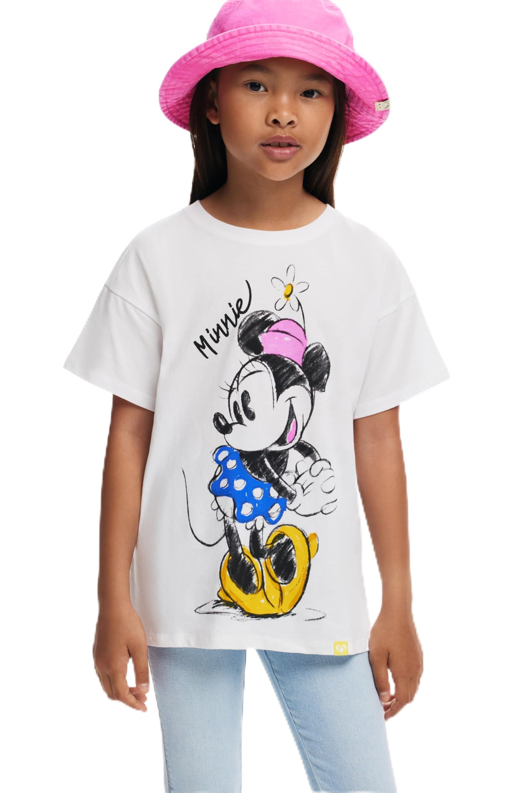Desigual Unisex Weiß Kinder 25Sgtk19 T-Shirt, White, 5/6
