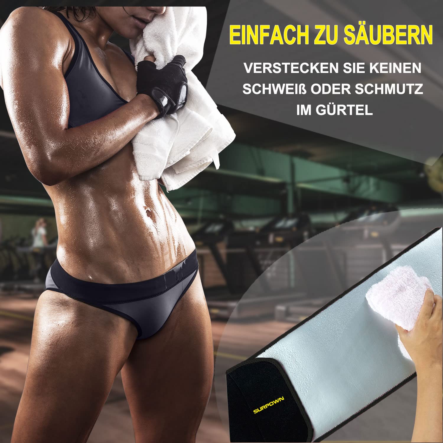 Waist Trainer Damen Herren zum abnehmen, Einfach zu säubern, Bauchweggürtel Schwitzgürtel, Taillenformer Sport Fitness Gürtel zur Fettverbrennung, Neopren TailleTrimmer bauchweg Mit Telefonhalterung