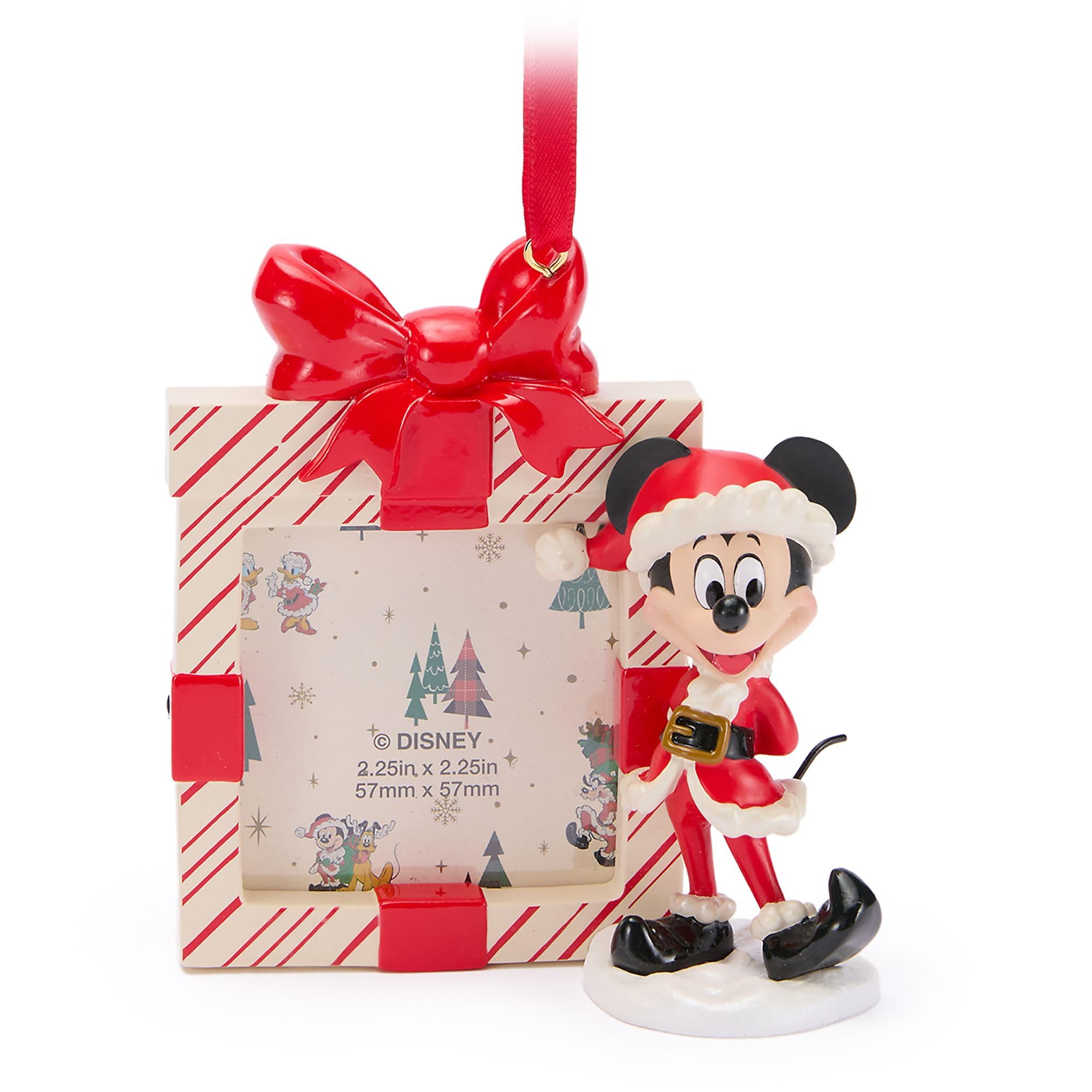 Disney Store - Micky Maus - Weihnachtsmann - Weihnachtlicher Bilderrahmen - Weihnachtsdekoration zum Ausstellen eines Fotos - 9,5 x 4 cm