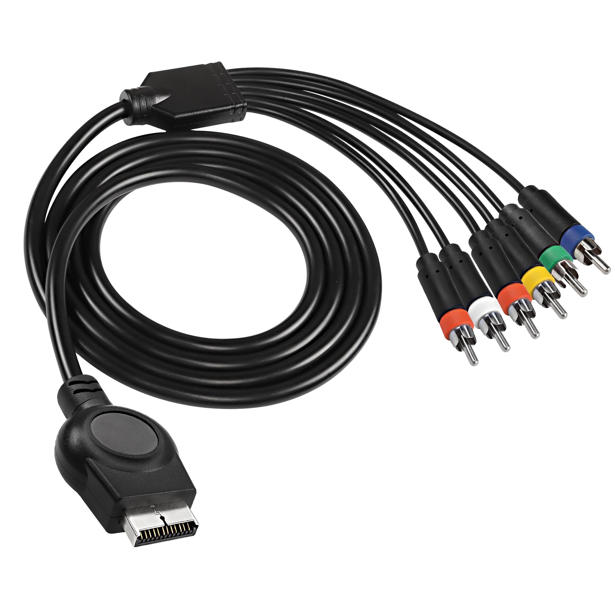 MEIRIYFA PS3 PS2 Kabel AV komponentowy, HD Audio Video Cable 5RCA YPbPr komponenty dla konsoli PS2/PS3 - 1,8M, Czarny