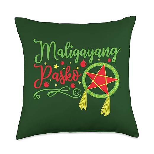 Philippines Heritage Gifts Filipino Christmas Maligayang Pasko Throw Pillow, 18x18, Multicolor