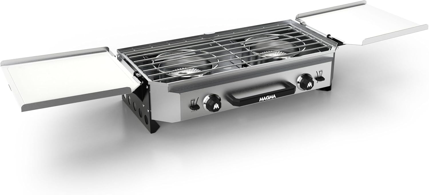 Magma Crossover Double Burner Firebox, Grill Top, Pizza Top and Plancha CO10-134, portable grill and cooking system for RV, camping, tailgating