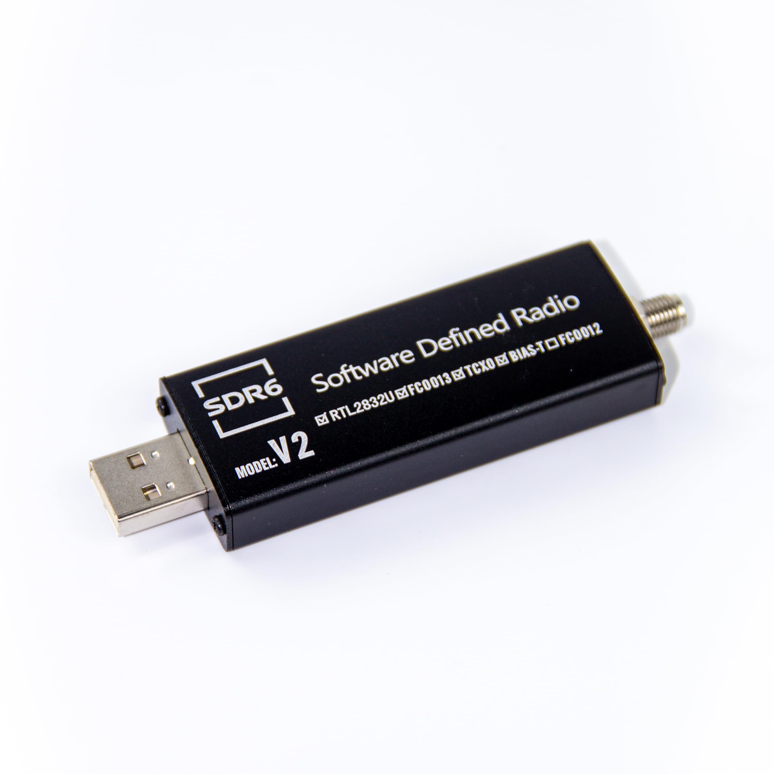 SDR6 V2 Ricevitore Radio RTL2832U USB 2.0 22-1100 MHz (SDR6 V2(FC0013) Kit antenna base magnetica)